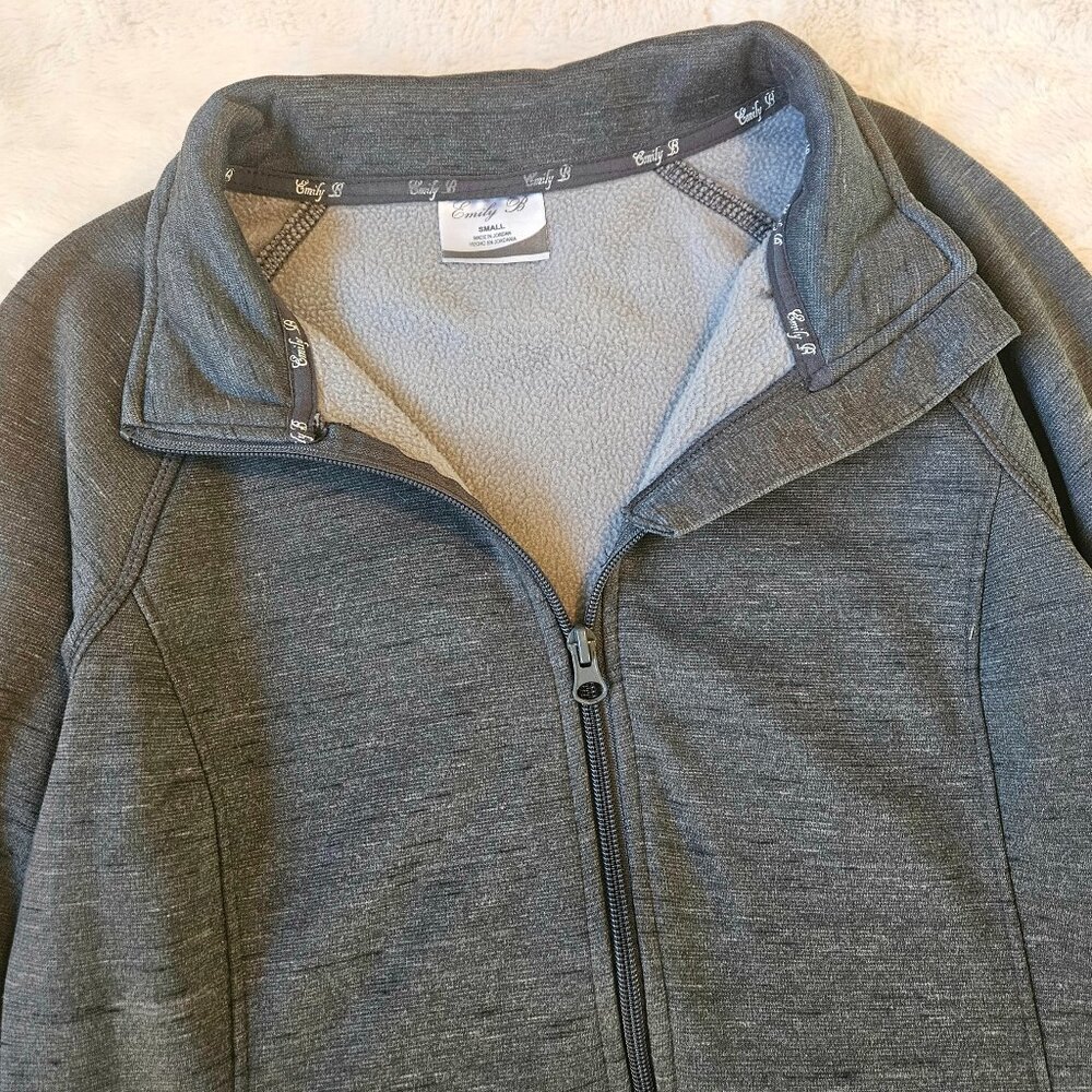 Emily B Athletic Women's Fleece Jacket Zip-Up Gray Size Small
